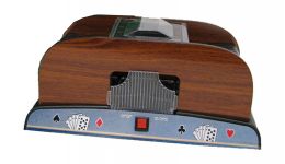Deluxe wooden card shuffler