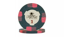 1 world tophat cane poker chip