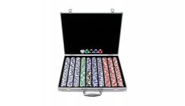 1000 lucky crown aluminum poker chip set