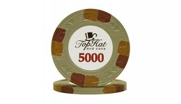 5 000 world tophat cane poker chip