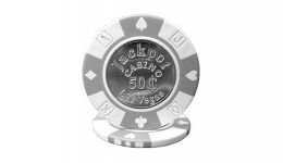 50 cent jackpot coin inlay poker chip