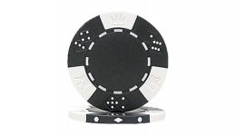 Black lucky crown poker chip