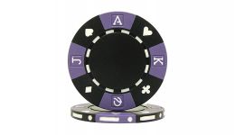 Black tri color suit design poker chip