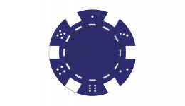 Blue striped dice poker chip