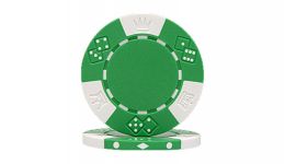 Green lucky crown poker chip