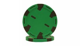 Green monaco six stripe poker chip