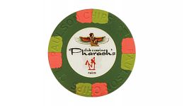 Green pharoah club casino poker chip