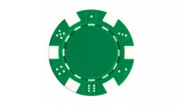Green striped dice poker chip