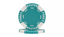 Light blue suited holdem poker chip