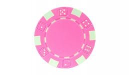Pink striped dice poker chip