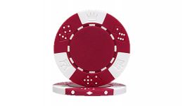 Red lucky crown poker chip