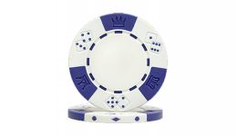 White lucky crown poker chip