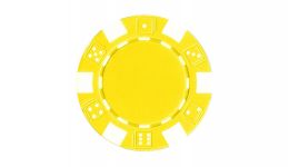 Yellow striped dice poker chip