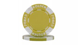 Yellow suited holdem poker chip