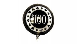 100 poker chip mylar balloon