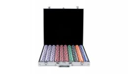 1000 coin inlay aluminum poker chip set