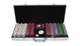 500 3 color suited aluminum poker chip set