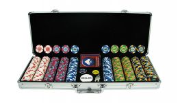 500 tophat cane aluminum poker chip set