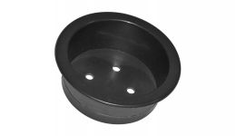 Black plastic cup holder