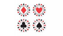 Casino card suit drink coasters