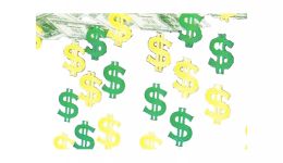 Casino foil dollar sign ceiling decoration