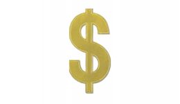 Gold foil 2 sided dollar sign cutout