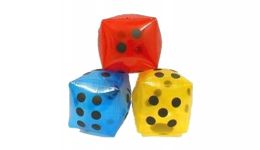 Inflatable colored dice