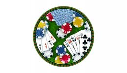 Large poker party plates