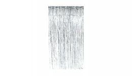 Silver metallic foil fringe door curtain