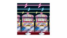 Slot machine and neon lights insta theme backdrop