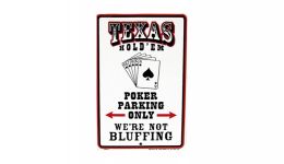 Texas holdem poker parking only metal sign