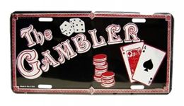 The gambler metal license plate