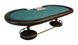 Poker table with metal legs made in the usa