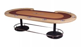 Poker table with metal legs made in the usa