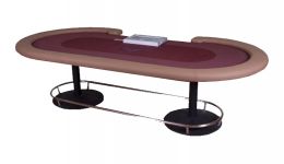 Poker table with metal legs made in the usa