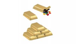 Foil gold bar favor boxes