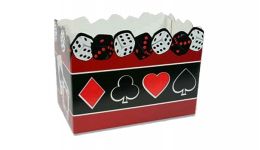 Large casino poker themed gift basket box