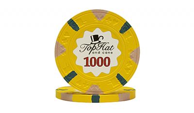 1 000 world tophat cane poker chip