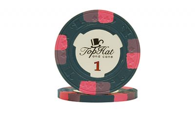 1 world tophat cane poker chip