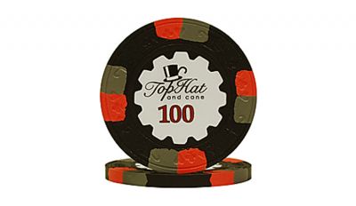100 world tophat cane poker chip
