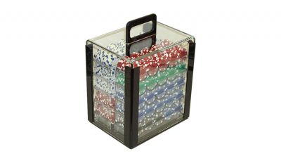 1000 dice striped acrylic poker chip set