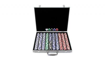 1000 lucky crown aluminum poker chip set