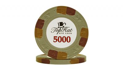 5 000 world tophat cane poker chip