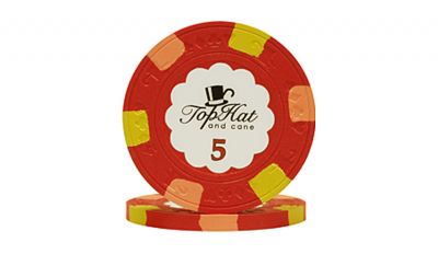 5 world tophat cane poker chip