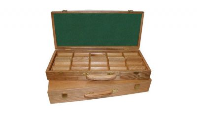 500 poker chip oak case