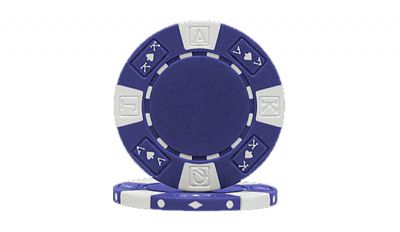 Blue ace king suited poker chip