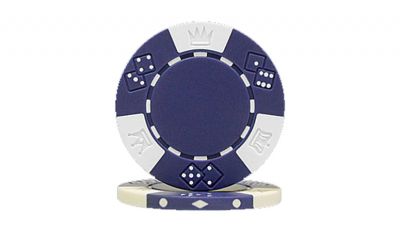 Blue lucky crown poker chip