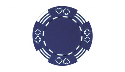 Blue royal suited poker chip