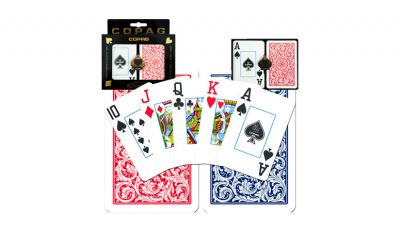 Copag blue and red jumbo index playing cards