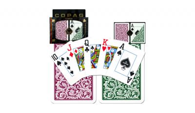 Copag green and burgundy jumbo index playing cards Copag green and burgundy jumbo index playing cards